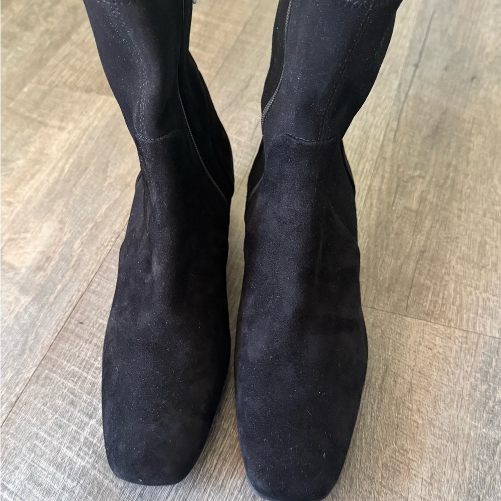 Aquatalia Black Suede Heeled Boots